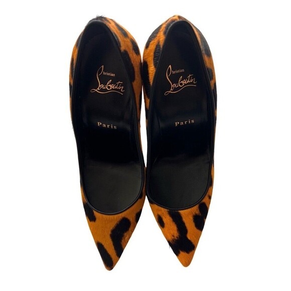 CHRISTIAN LOUBOUTIN Calf Hair Leopard Kate 100 Pumps EU 37 US 7 Spicy - Picture 5 of 13